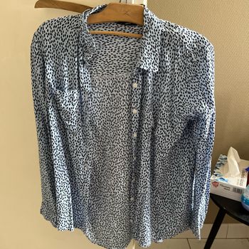 Chemise femme bleu à pois