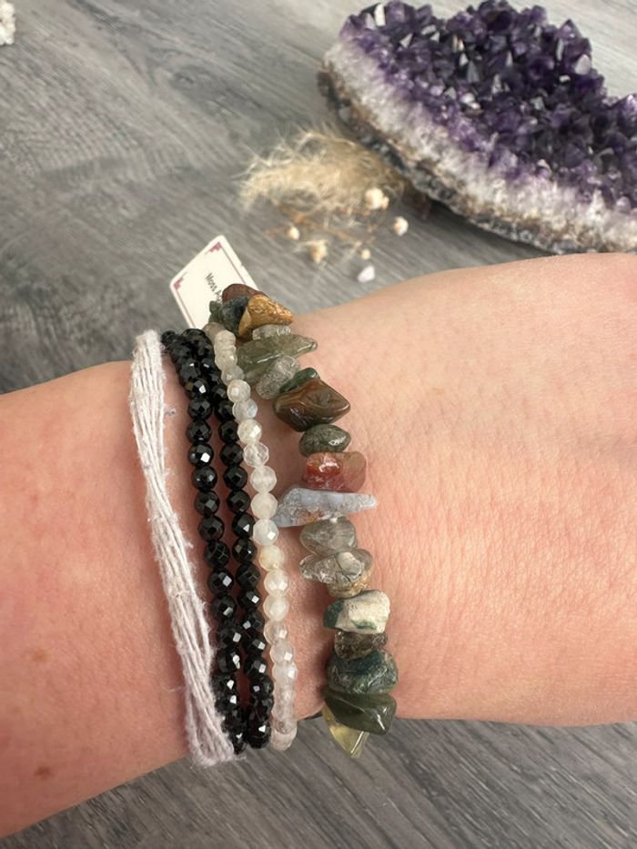 Bracelet en agate mousse d’Uruguay - Pierre véritable - photo numéro 5