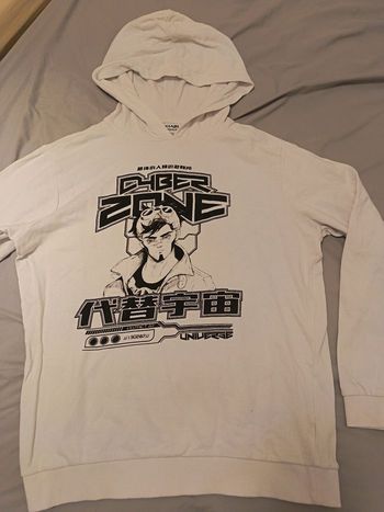 Sweat blanc capuche 16 ans