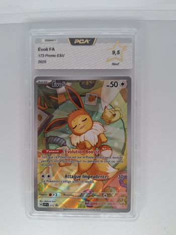 Carte Pokémon Evoli promo d'Evolutions Prismatiques gradé 9.5
