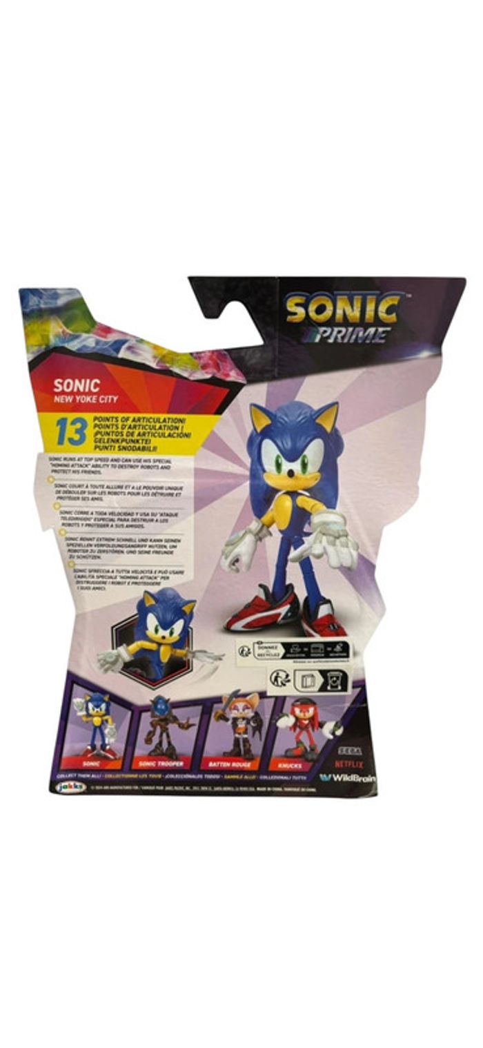 Figurine Sonic Prime Sonic New Yoke City Jakks Pacific neuf - photo numéro 2
