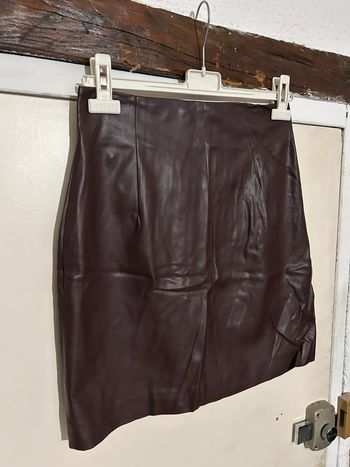 Jupe similicuir marron, H&M, neuve - 38/M