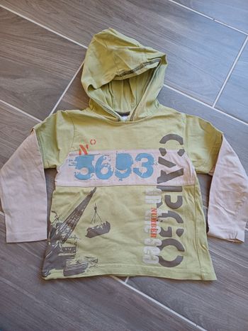 T-shirt manches longues à capuche garçon 3 ans