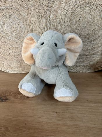 Neuf doudou éléphant gris beige ganz