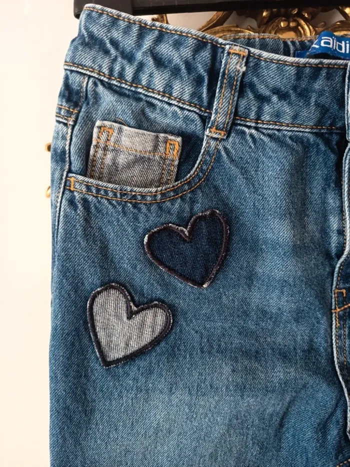 Jeans mom détail coeur - photo numéro 3
