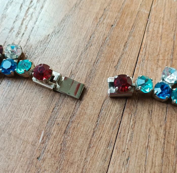 Collier vintage verre multicolore - photo numéro 6