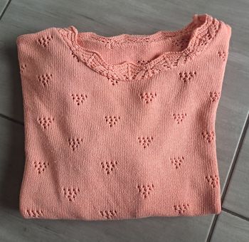 Pull vintage ajouré rose saumon