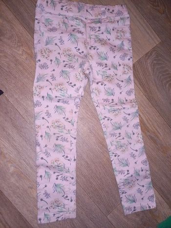Pantalon  denim vintage  5/6 ans fleurs rose