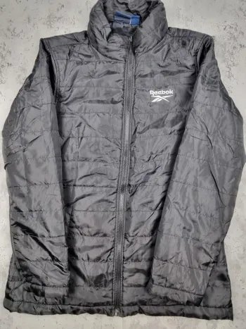 Doudoune mi-saison Reebok noire – Taille M Femme (mesures en photos)