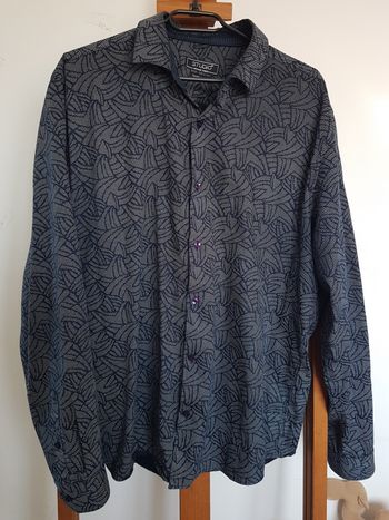 Chemise homme tons bleus. Studio Armand Thiery. Taille XXL.
