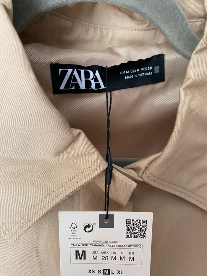 Superbe beau blouson aviateur bomber long Zara neuf avec étiquette taille M - photo numéro 4