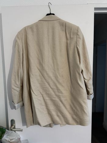 blazer en lin beige Zara