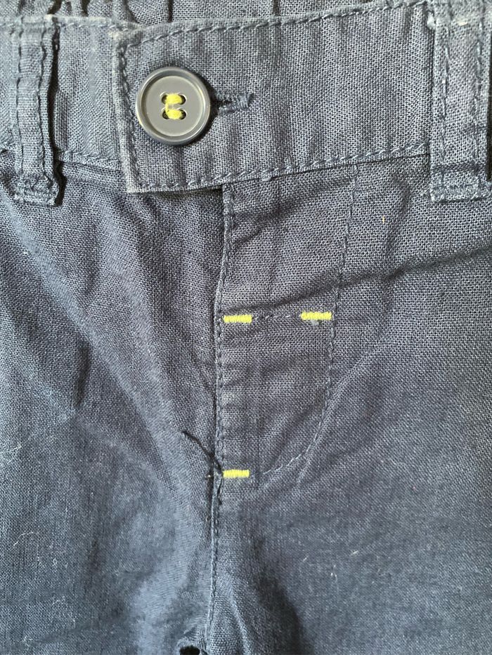 Pantalon lin coton bleu marine 6 mois kiabi - photo numéro 4