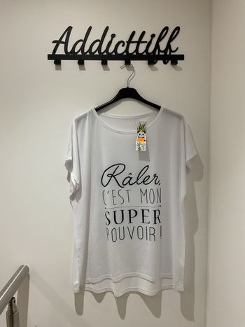 T-shirt « raler c’est mon super pouvoir » femme taille unique (38-46)- neuf avec étiquette 