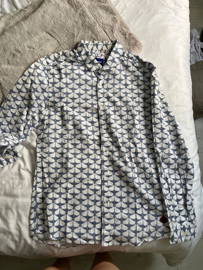 Chemise bleu à motif homme