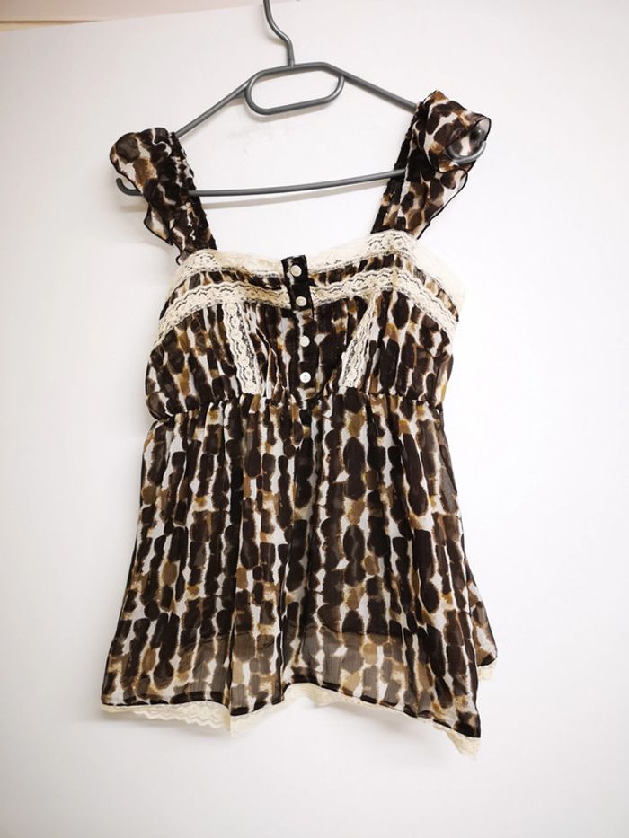 Débardeur marron voile 38