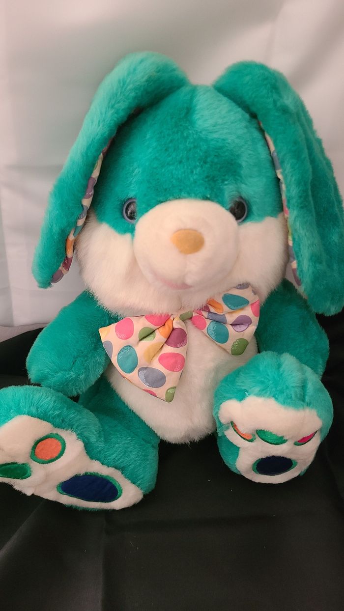 Peluche lapin CHOSUN vintage JELLY BEANS vert - photo numéro 6