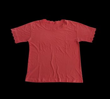 🎀 Tee-shirt à dentelle femme - Rose Fuschia - Taille 48