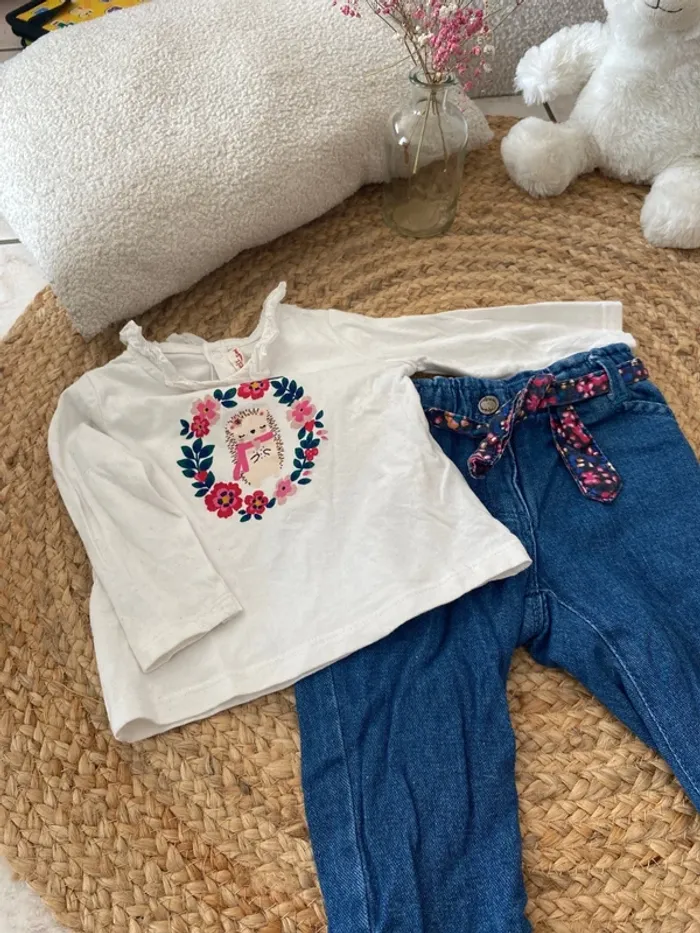 Ensemble t-shirt manche longue et jean