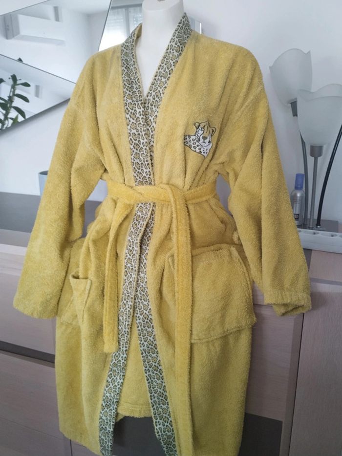 Peignoir Françoise Saget jaune vert taille 50/52 - photo numéro 2