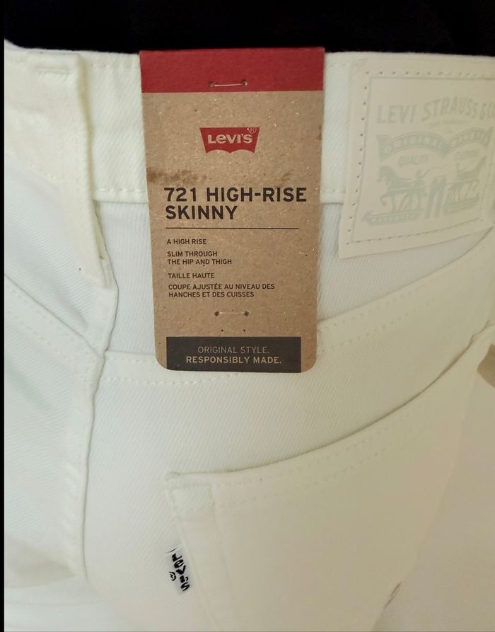 Jean Levi’s 721 High-Rise Skinny – Taille 27/32 – blanc crème – Neuf avec étiquette - photo numéro 6