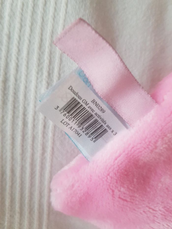 Doudou plat rose  ourson Baby nat - photo numéro 5
