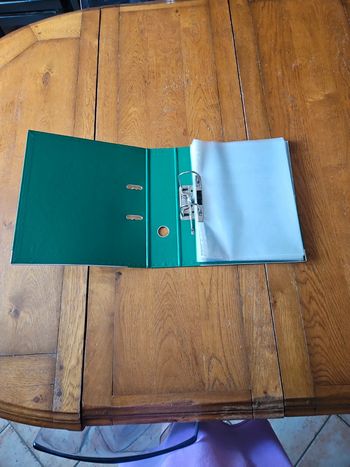 Classeur vert + pochettes