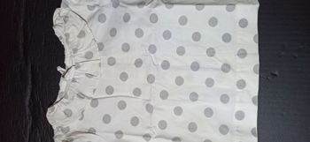 Blouse jacadi blanc à pois gris