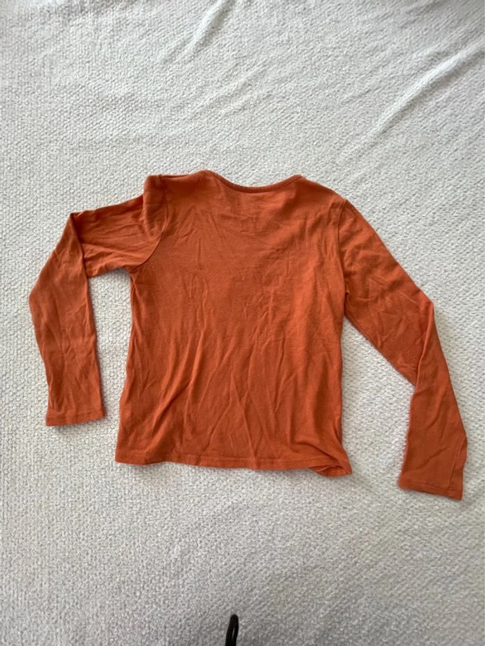 T-shirt manches longues fille orange Ma boutique plus 8 ans - photo numéro 3