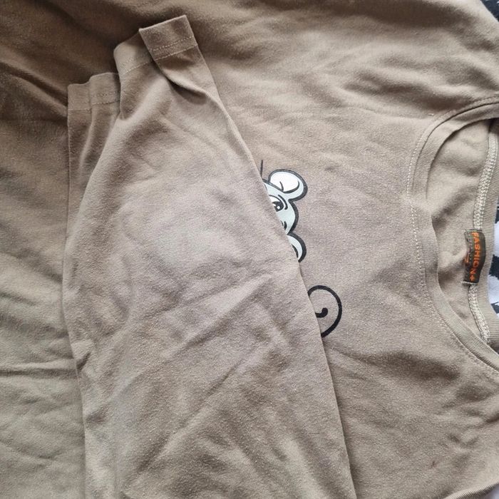 Tshirt la halle avec motif souris crazy marron beige 48 50 bon état - photo numéro 2