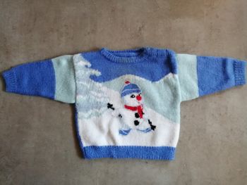 Pull tricoté main 2/4 ans