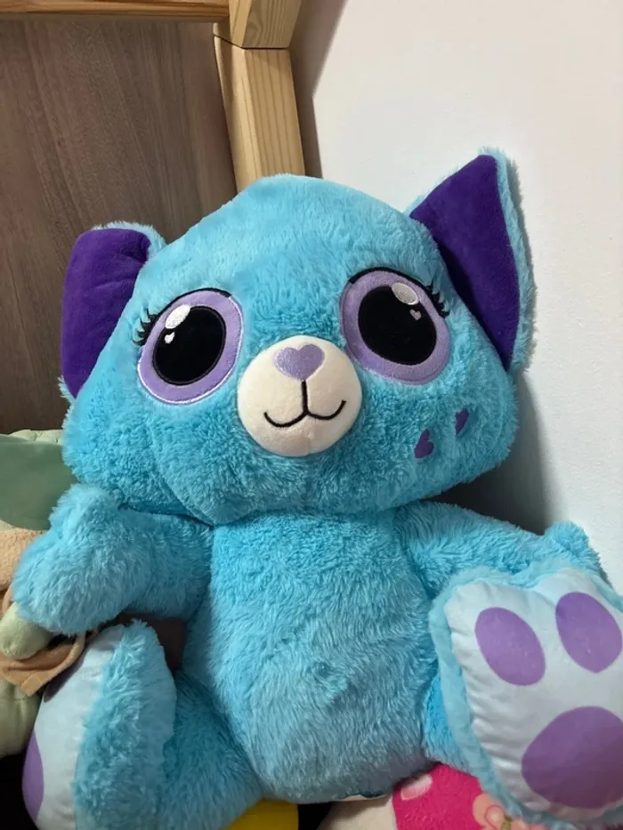 Géante peluche chat bleu - photo numéro 2