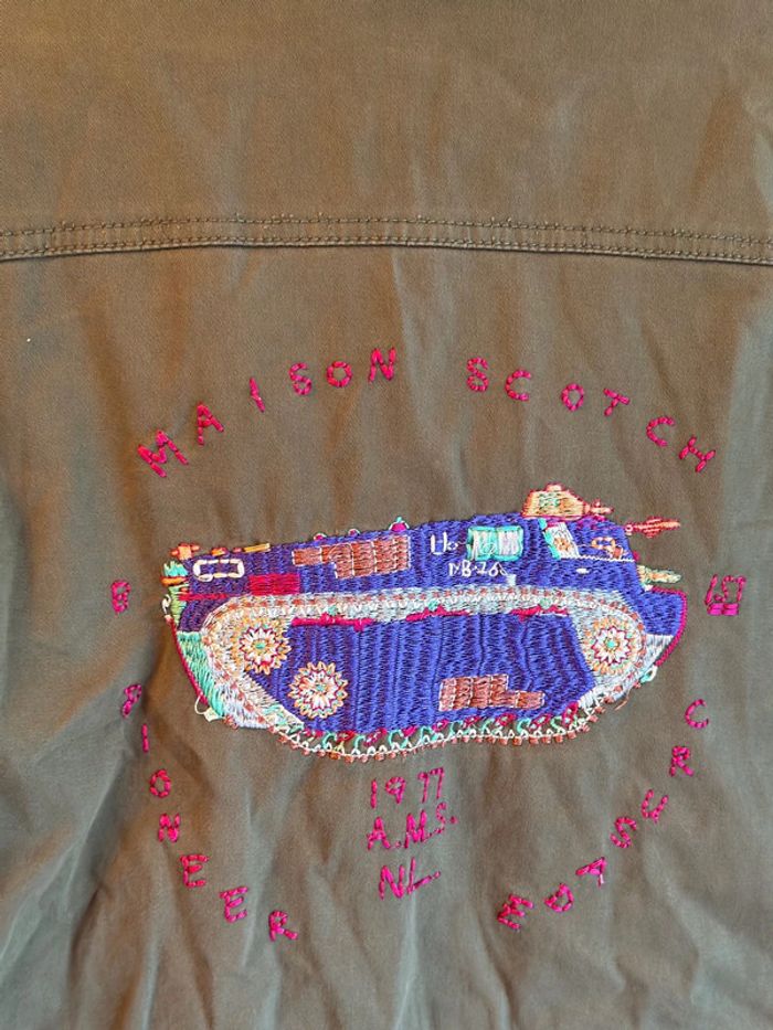 Parka kaki brodée Maison Scotch T38 - photo numéro 9