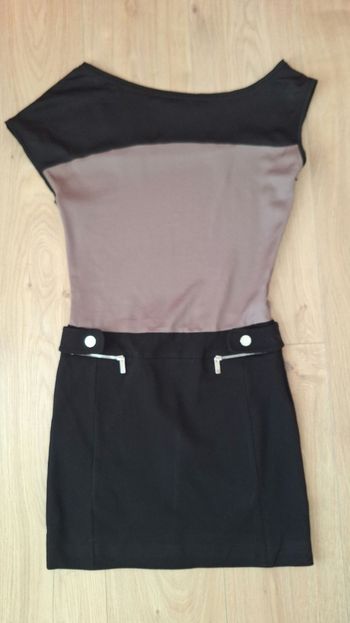 Karen Millen robe combi avec fermeture éclair sur le côté noir et beige taille S