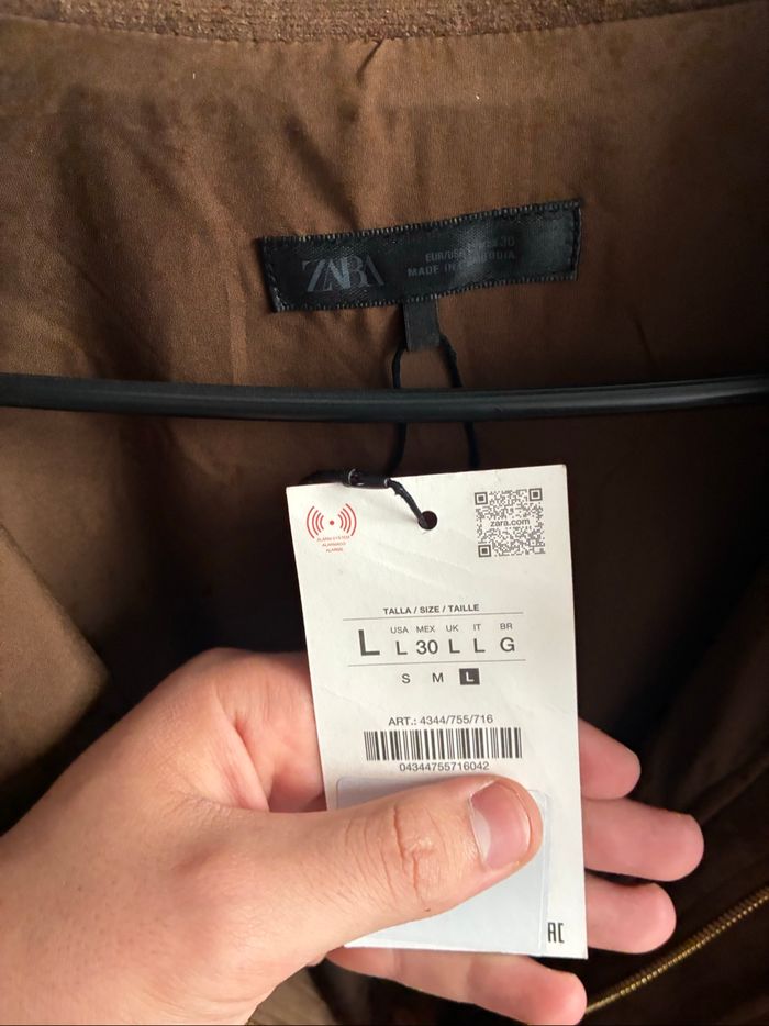 Veste Bomber effet daim Marron Foncé - photo numéro 3