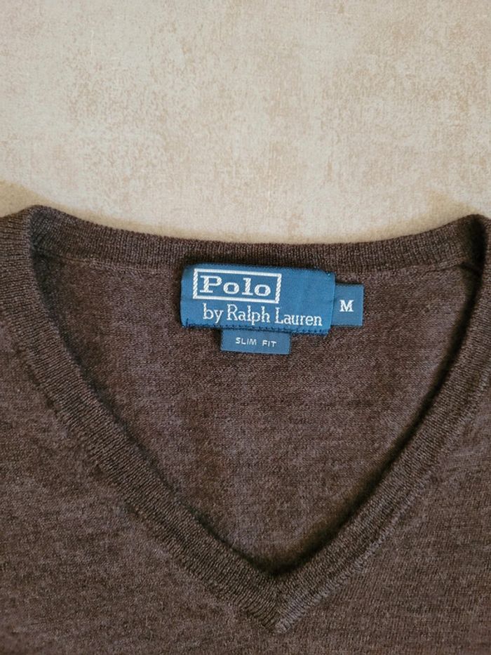 Pull marron taille M celio col v - photo numéro 2