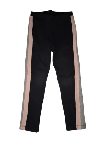 Pantalon legging noir bandes rose grise taille 5 à 6 ans tex