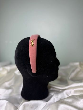 Serre-tête en velours rose