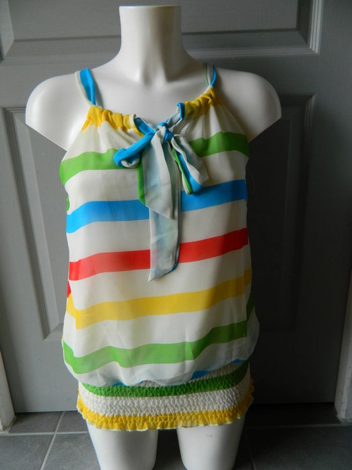Top en soie T S/M "Tricotonic" neuf