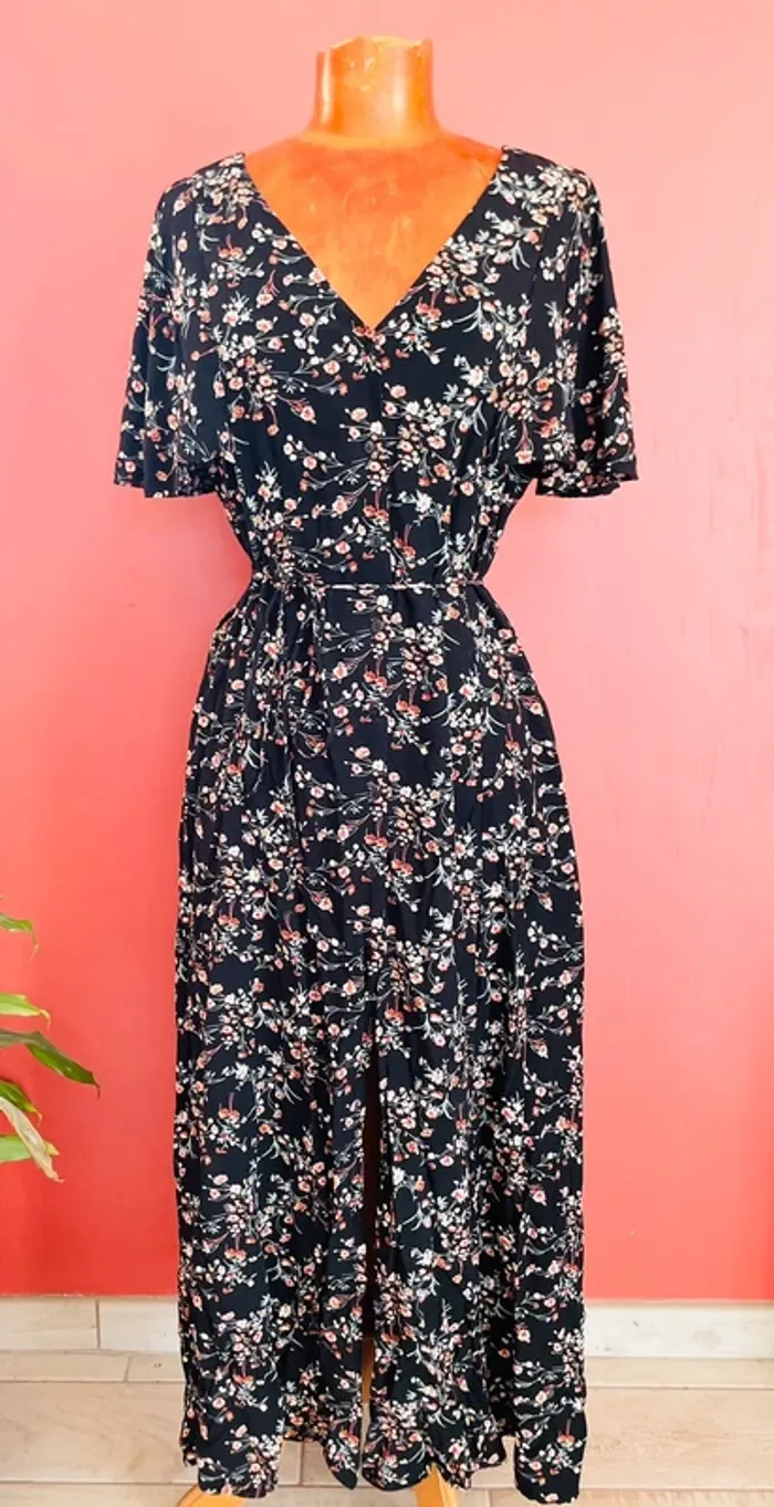 Robe longue à fleurs