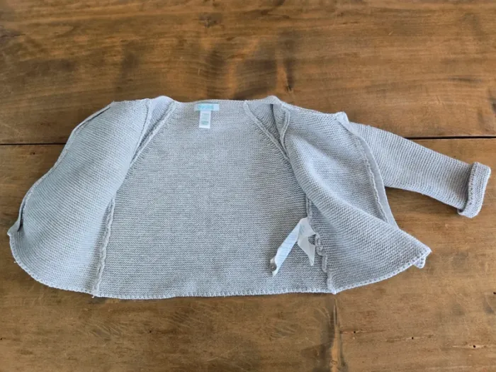 Gilet gris fils argent Obaïbi 18 mois fille - photo numéro 2