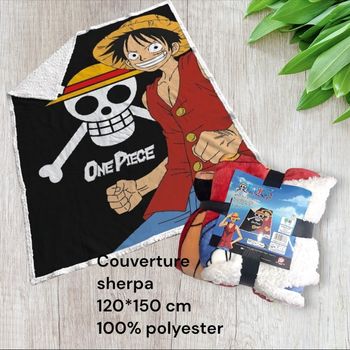Grande couverture sherpa one piece luffy