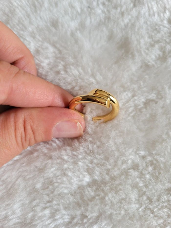 Bague anneau ouvert acier silver - photo numéro 8