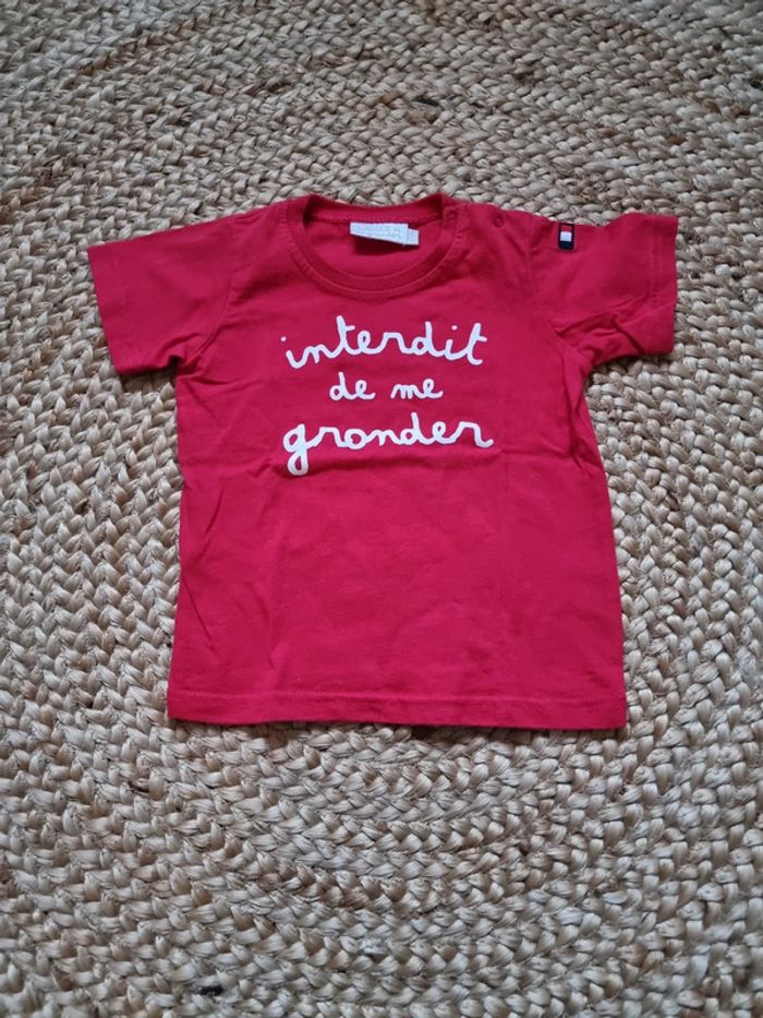 Tee-shirt interdit de me gronder 18 mois