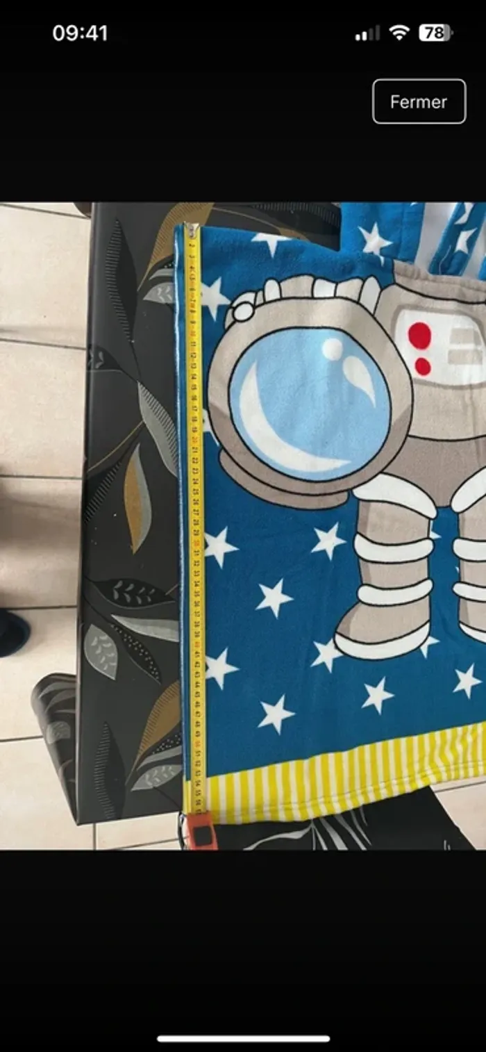 Poncho serviette enfant astronaute – bleu étoilé - photo numéro 5
