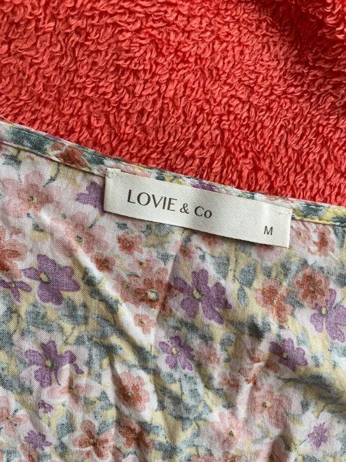 Rose fleurie couleurs pales Lovie & co taille M très bon état - photo numéro 4