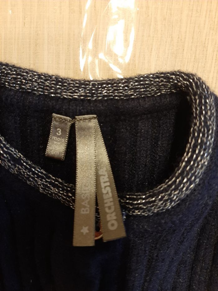 Gilet bleu marine taille 3 mois Orchestra neuf bien épais - photo numéro 2