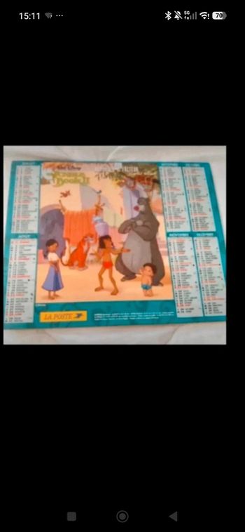 Ancien calendrier postal 