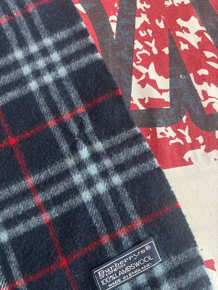 Écharpe Burberry 155cm bleu blanc et rouge grand carreau - photo numéro 10