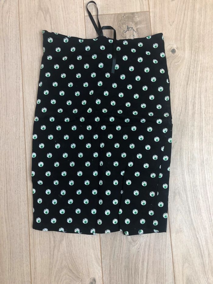 Jupe crayon pin up avec lacets au dos et fendue